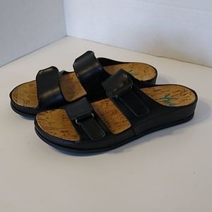 Yuu America Cork Bed Slide Sandals Size 5 Black